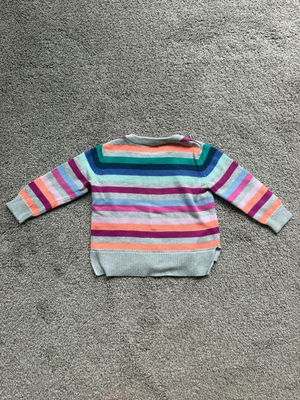 GAP Gray Sweater with Bright Multicolor Stripes